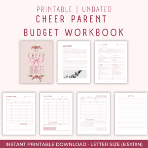 Cheer Parent Budget Workbook (Pink Bow theme)